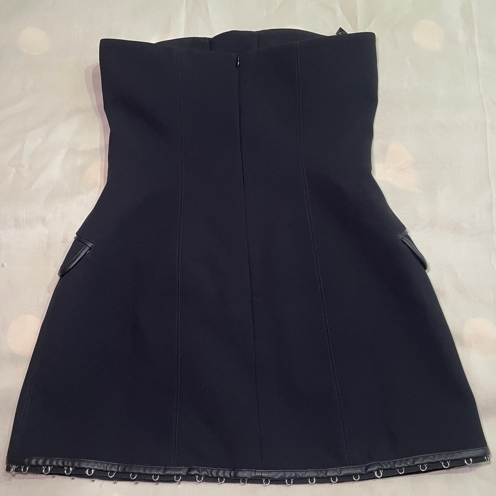 Paris Georgia- Shana Mini Dress Black Strapless Size Medium LDB Designer - Picture 7 of 9